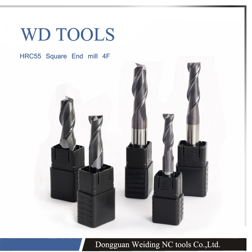 

5PCS 3X50LX4 2F 0.2mm Micro Grain Tungsten Carbide Square End Mill 2 flutes HRC55 CNC Milling Cutters Router Bits