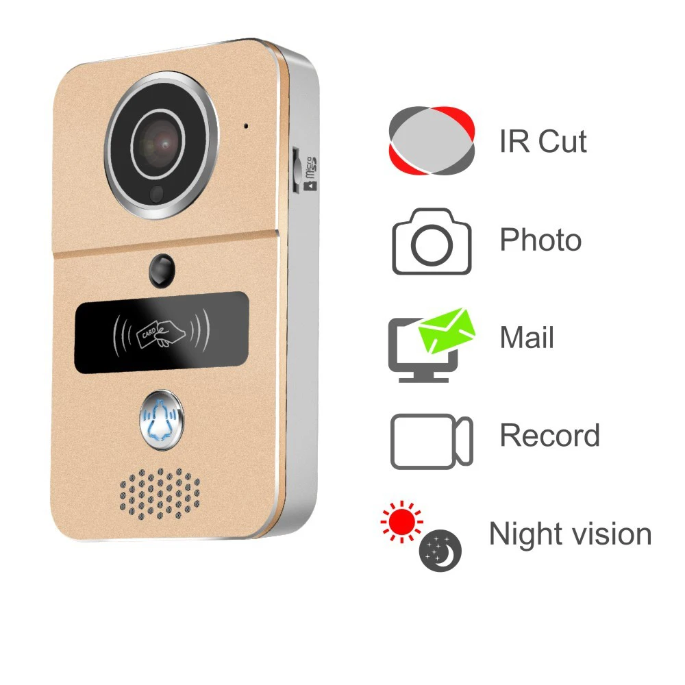 KONX Smart 720P домашний WiFi видео домофон дверной звонок беспроводной разблокировка глазок камера дверной звонок просмотра 220 IOS Android - Цвет: Golden-doorbell