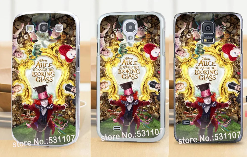 Alice in wonderland 2 Hard Skin stealth Transparent Cover Case for samsung galaxy s3 s4 s5 s6 s6Edge s7 |