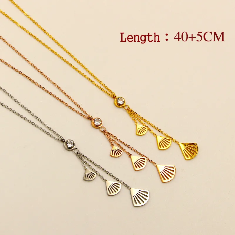 Кулон YUN RUO из титановой стали розовое золото ювелирное изделие подарок для