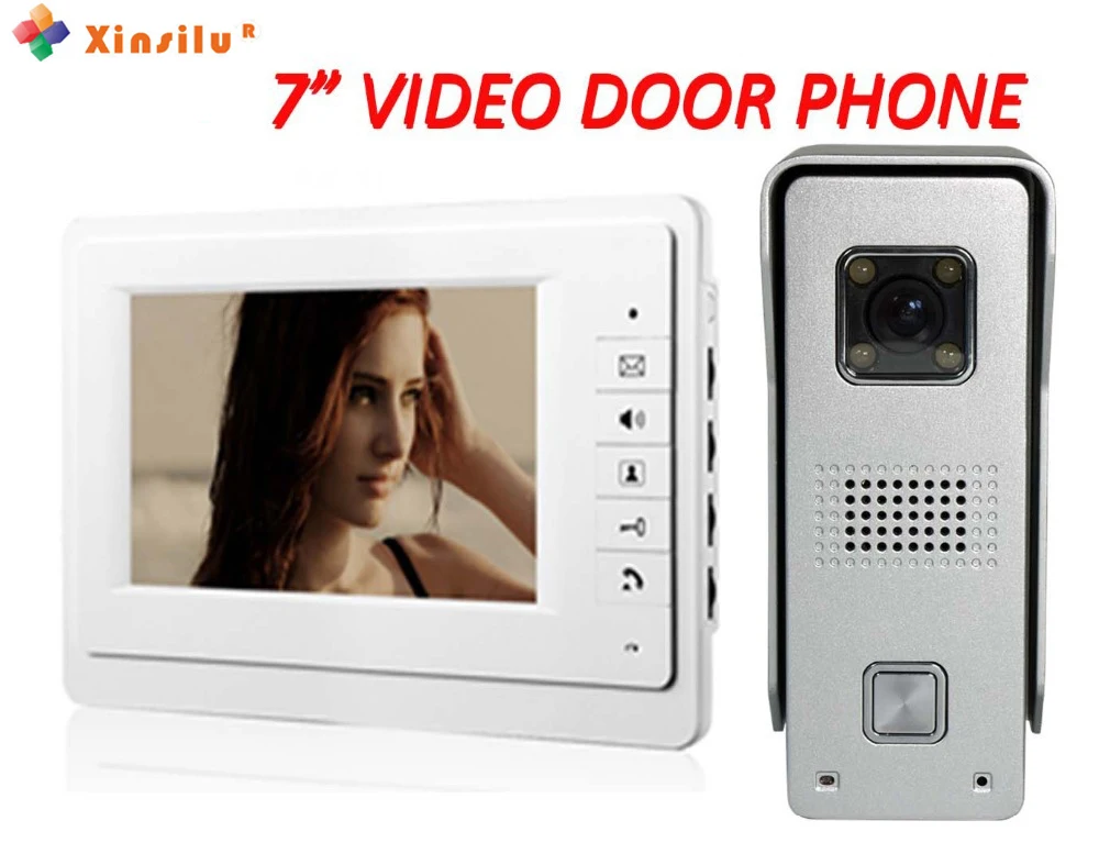 XINSILU New arrival TFT 7 inch LCD monitor video door phone / intercom system white Security doorbell | Безопасность и защита