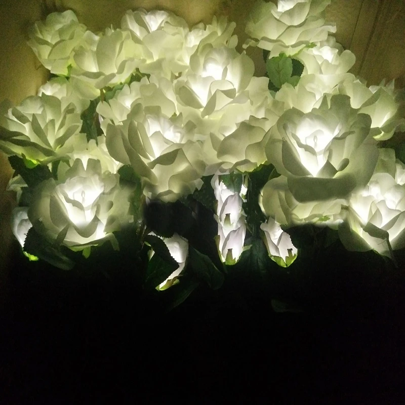 3 Roses Solar light Perfect quality LED Outdoor lighting Powerful solar panel garden Flower lights Insertable foot | Освещение