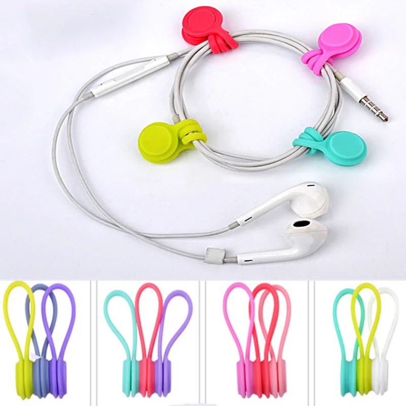 1 шт. держатель для проводных наушников различных цветов силиконовый провод