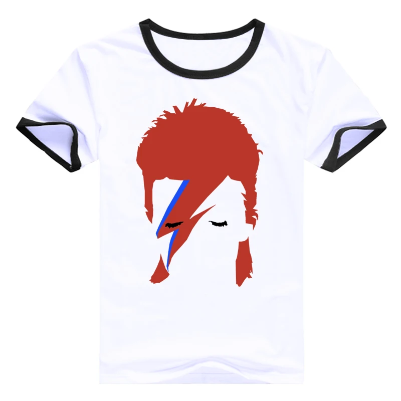 Модные рубашки с персонажами Модель 2016 года Мужская футболка принтом рок Боуи
