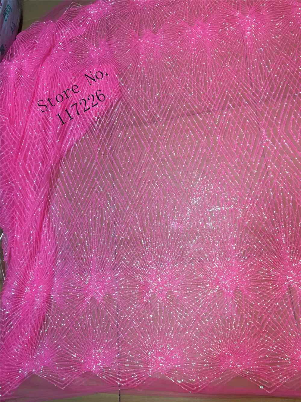 Розовая блестящая сетчатая ткань Fussicl с ручным принтом африканская индийская