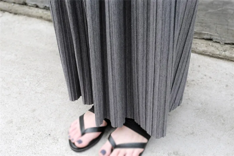 2018 длинная юбка Последняя Мода Длина по щиколотку хлопок плиссированные юбки для