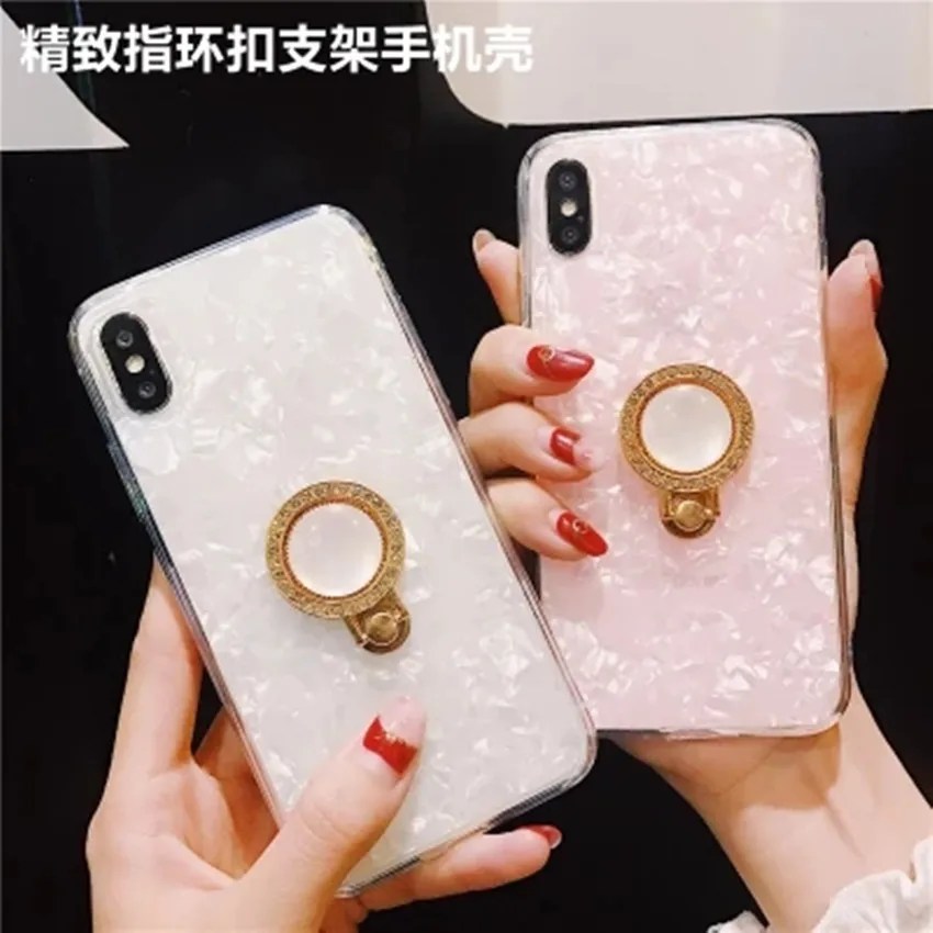 Чехол-держатель с кольцом XSMYiss из фольги блестками для iPhone 8 7 6 6S Plus X модный