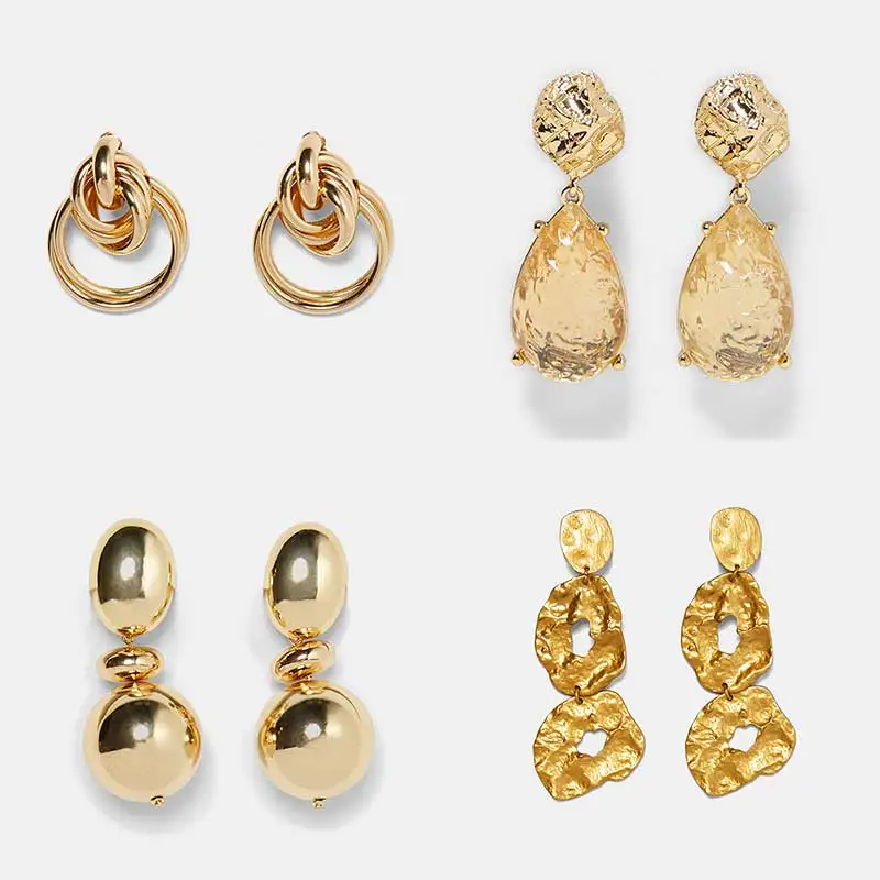 Модные серьги подвески для женщин FASHIONSNOOPS za свадебные украшения богемные золотые