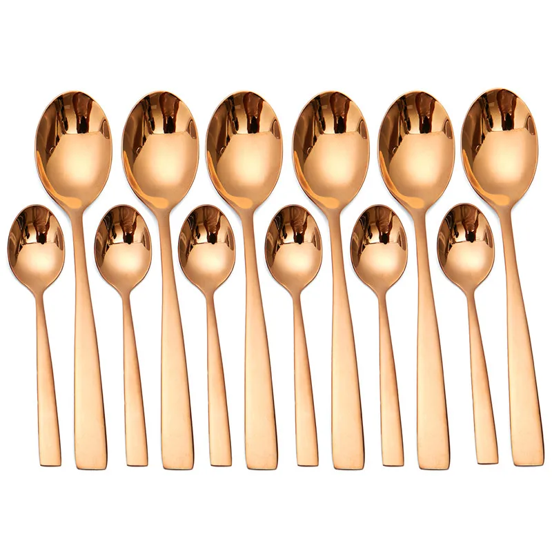 Mrosaa 24 шт./компл. нержавеющая сталь Золотая столовая вилка для еды ложка нож ножи