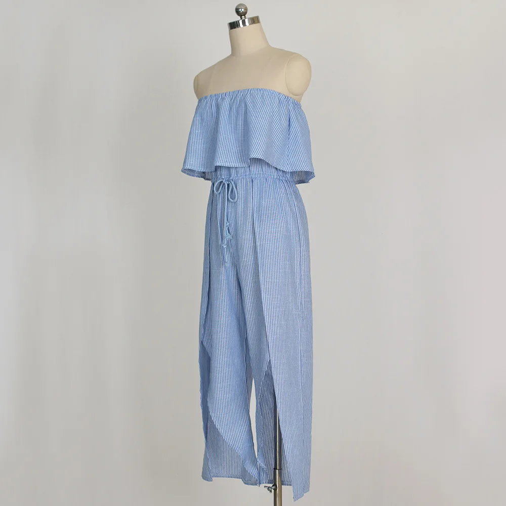 Женские комбинезоны с оборками комбинезон открытыми плечами сексуальная