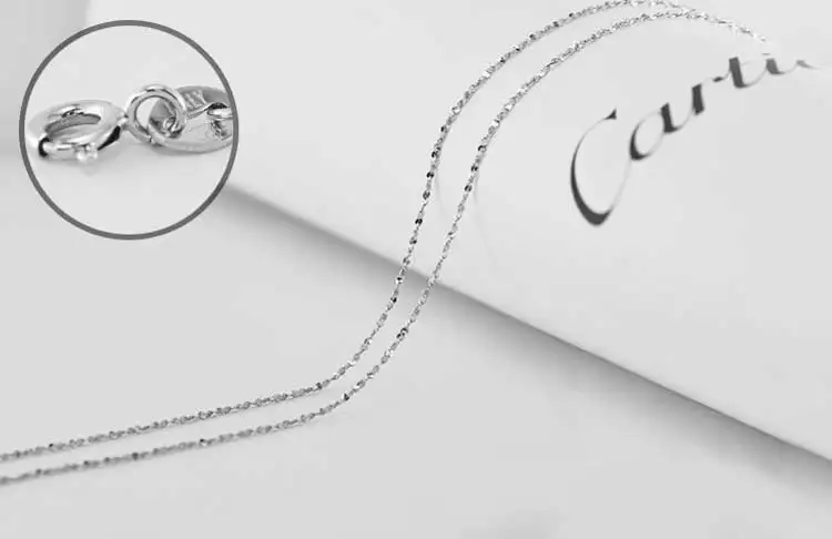 FNJ 925 серебряная цепь со звездами 40 см 45 см белый цвет S925 Серебряные аксессуары ожерелье для женщин ювелирные изделия
