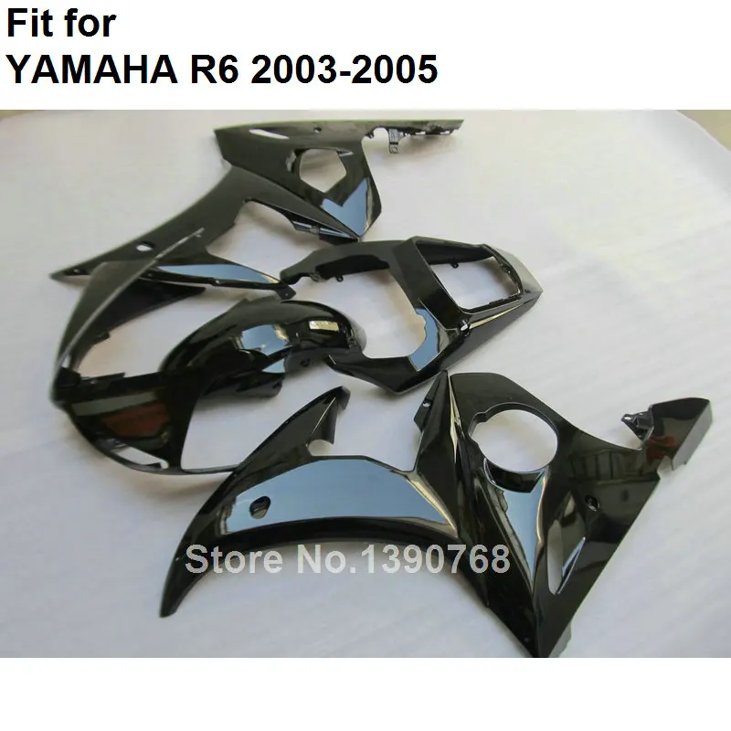 Запасные части для кузова мотоцикла Yamaha YZF R6 2003 2004 2005 глянцевый черный обтекатель