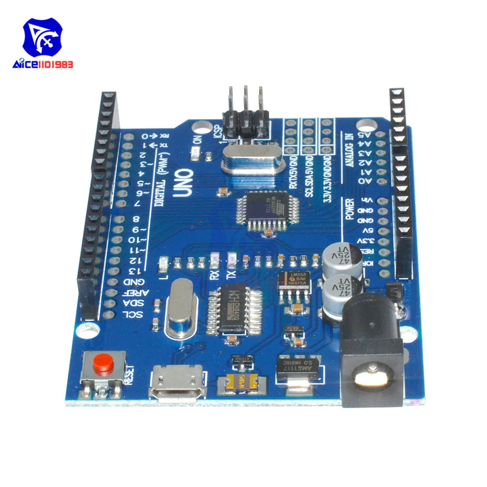 Diymore крутая версия UNO R3 CH340 ATMEGA328P-16AU микроконтроллер Micro USB модуль с кабелем Замена ATmega16U2 для Arduino