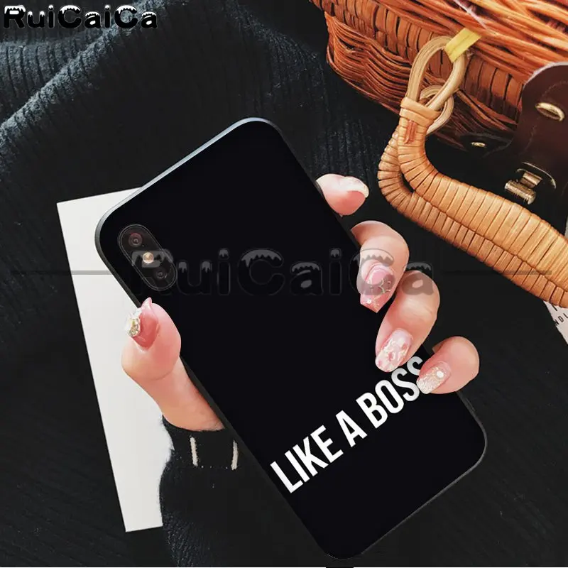 RuiCaiCa цветной текст на черном фоне DIY рисунок чехол для телефона чехол для iPhone 5 5Sx 6 7 7plus 8 8Plus X XS MAX XR - Цвет: A12
