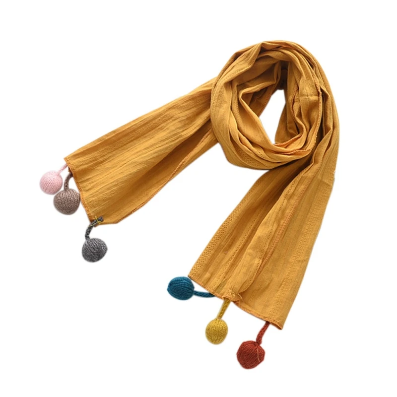 

Fashion Kids Scarf Warm Shawl Wraps Long Neckerchief Boys Girls Simple Solid Color Scarves