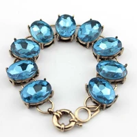antique gold 9 oval glass crystal dot bracelets for women fashion jewelry