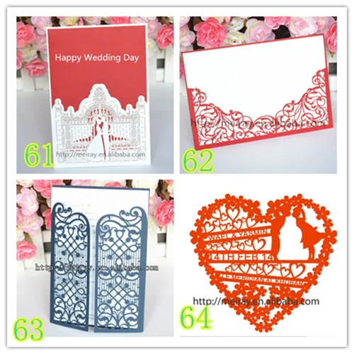 3 шт./лот лазерная резка элегантный образец приглашения открытка свадебные карты