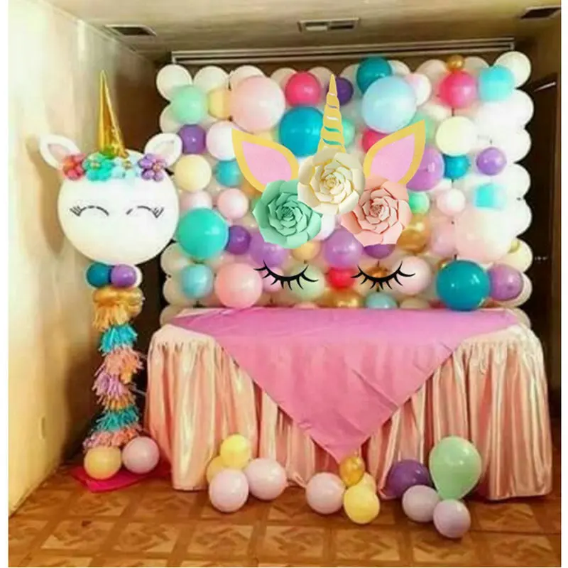 DIY Craft Бумага цветок стены Стикеры Декор Единорог тематические девочек фон на