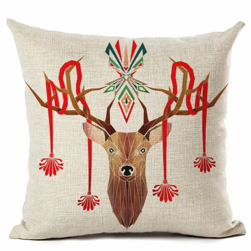

Nordic Style Colorful Deer Printed Cushion Cover Home Decorative Pillow Case Cojines Decorativos Para Sofa Pillow Cover Almofada