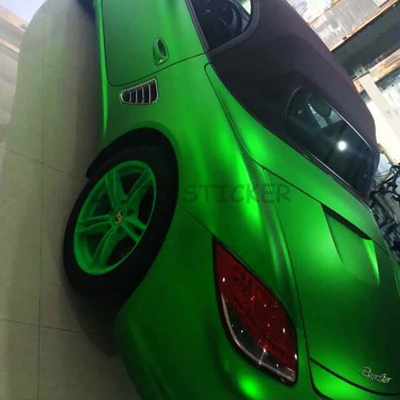 Retailing 10/20/30/40/50cm*152cm Apple Green Metallic Matt Vinyl wrap Car Wrap With Air Bubble Free Wrapping Sticker Foil | Автомобили и