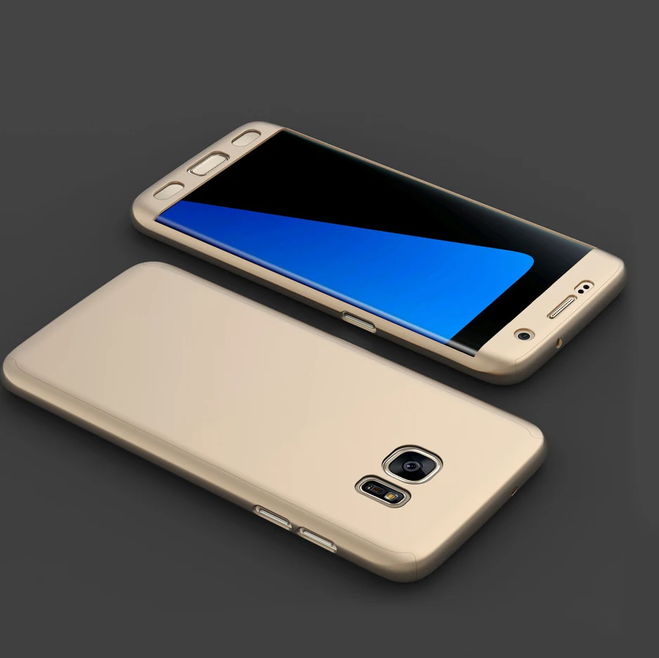 Для Samsung galaxy s6 s7 edge чехол 360 градусов полный защитный + закаленное стекло для J5 J7 Prime