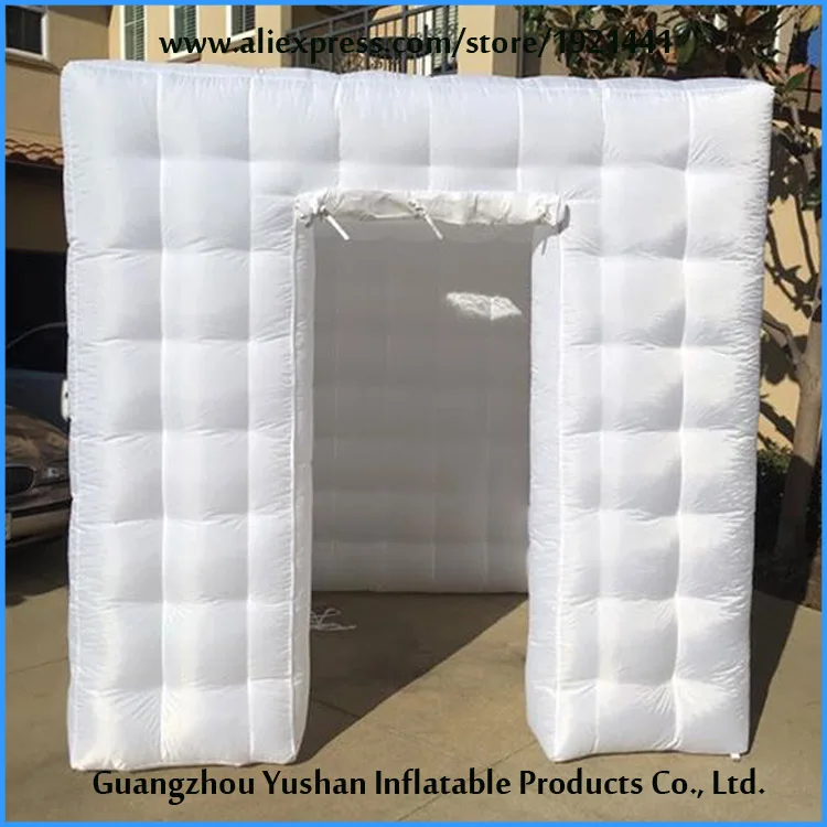 Goedkoop 8ft Bruiloft Achtergrond Decoratie Opblaasbare Foto Booth Geen Led-verlichting Opblaasbare Kubus Tent Voor Christmas Party Decoratie