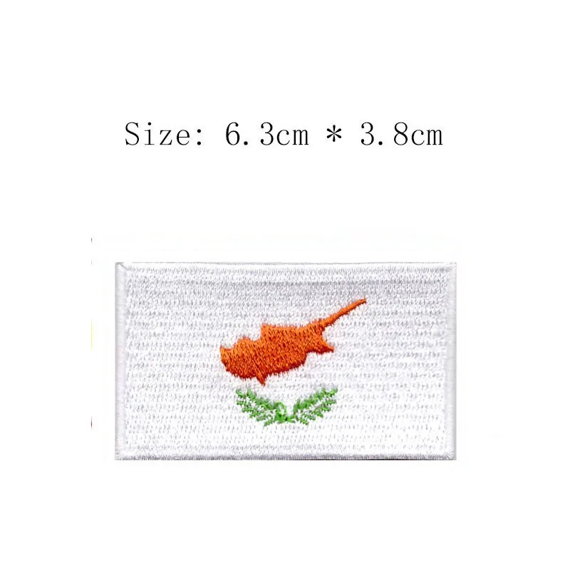 Cyprus Cyprus embroidery flag patch New Nicosia city Wholesale free shipping iron on sew left chest emblem for Motorcycle Jacket coat - Цвет: Cyprus