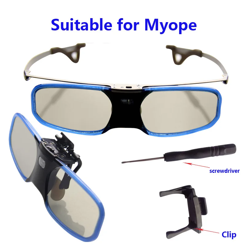 Бесплатная Доставка! 3D DLP проектор ТВ алюминиевые активные затворы очки с зажимом