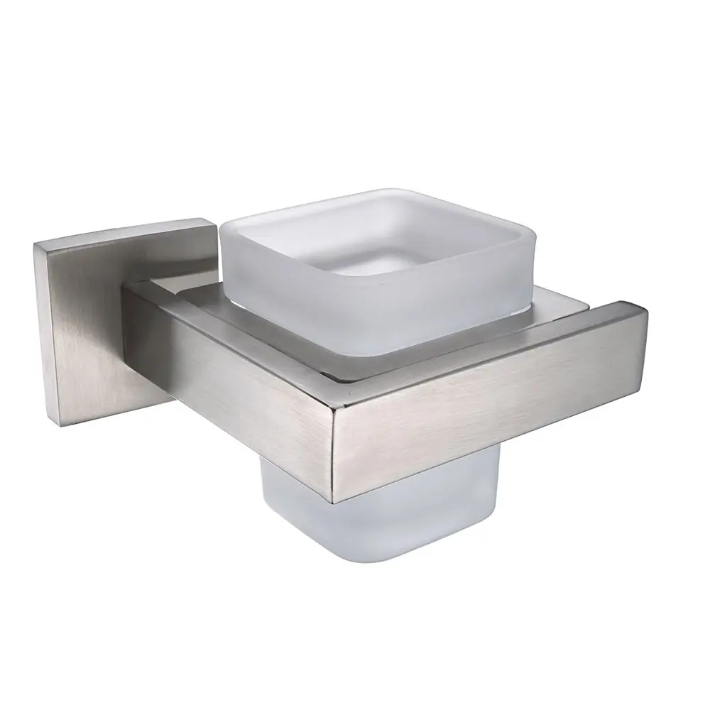 toothbrush holder Leyden матовый 304 нержавеющая сталь настенные аксессуары для ванной комнаты Набор Одежды Крючок для полотенец мыльница стеклянная полка для ванной комнаты - Цвет: toothbrush holder