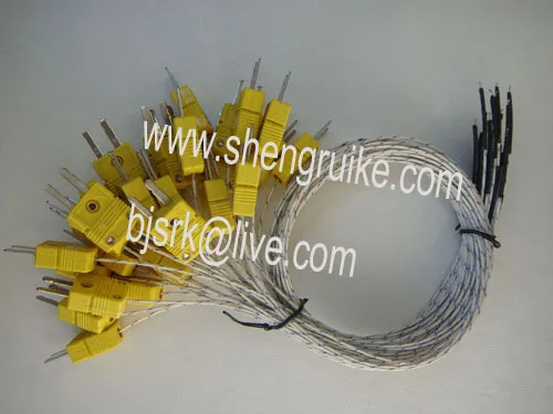 Termopar com Conector Termopar em Miniatura de Fibra de Vidro Entrega Rápida 0.5 m k