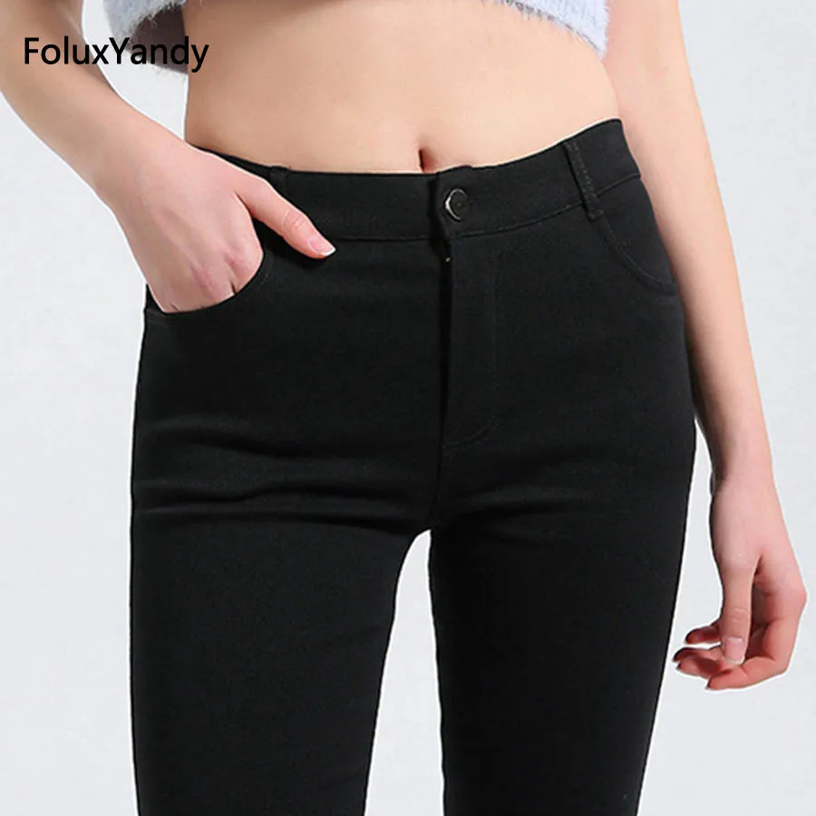 Slim Stretched Office Lady Leggings Women Female Ankle-Length Skinny Leggings Black Trousers ADF34