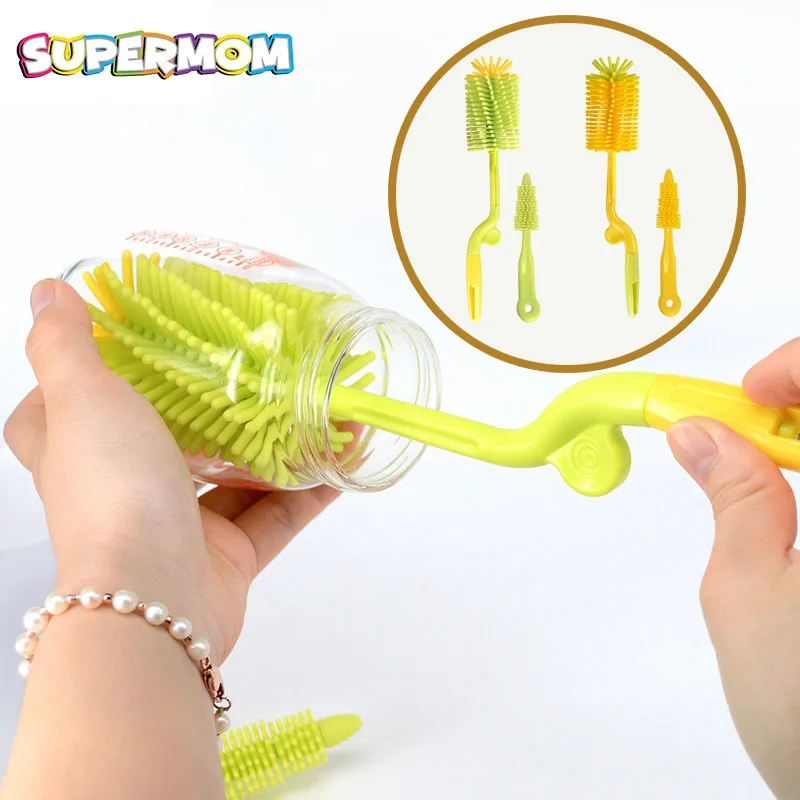 2 шт Детская Бутылочка щетка чашка для молока воды Чистящая силиконовая