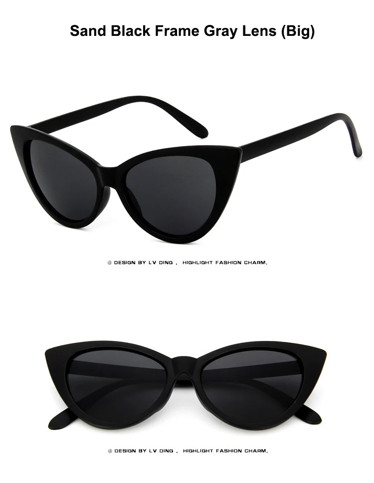 sand black big LongKeeper Солнцезащитные очки женские аксессуары CatEye стиль брендовые Дизайнерские Модные оттенки черный UA400 солнцезащитные очки Gafas De Sol - Цвет линз: sand black big