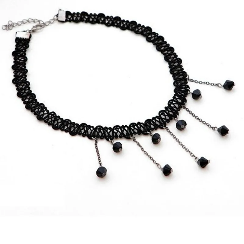 N541 великолепное качество женская черная подвеска с бусинами Хрустальный
