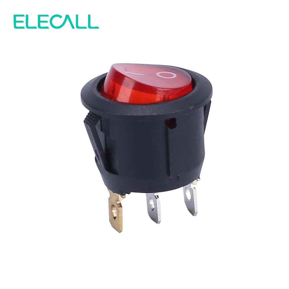 ELECALL 6A250V 10A125V KCD1-105N красная кнопка тумблер 3 Pin выключатель питания | Обустройство
