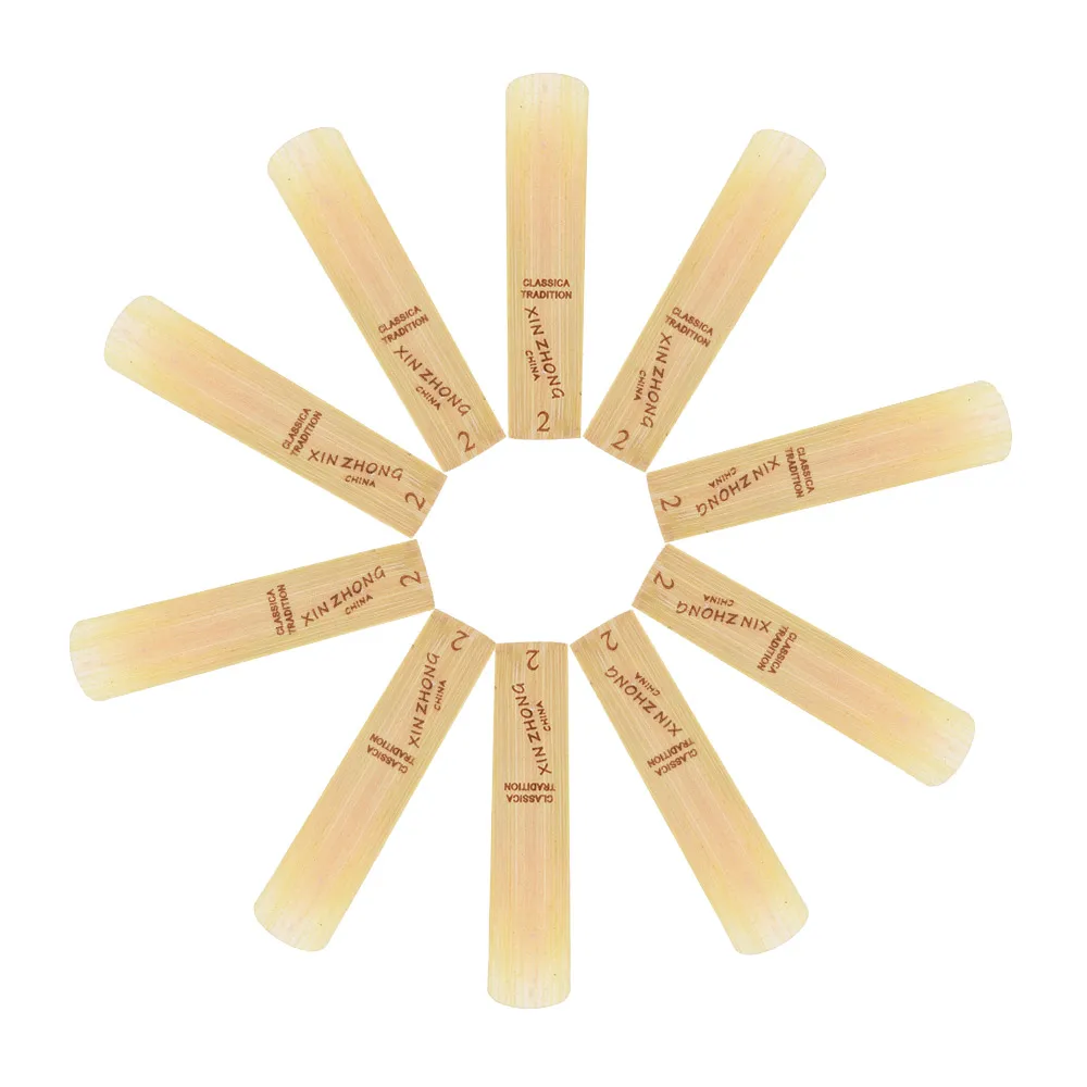 10pcs/ Box Saxophone Reeds Normal Level Bb Soprano Saxophone Sax Reeds Strength 2.0/ 2.5/ 3.0 Woodwind Instrument Parts