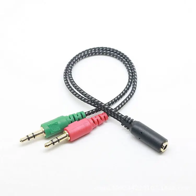

.5mm Stereo Audio Male to 2 Female Headphone/Mic Y Splitter Cable 3.5mm 3 Pole Male Port Convert to Dual 3.5 Female Port