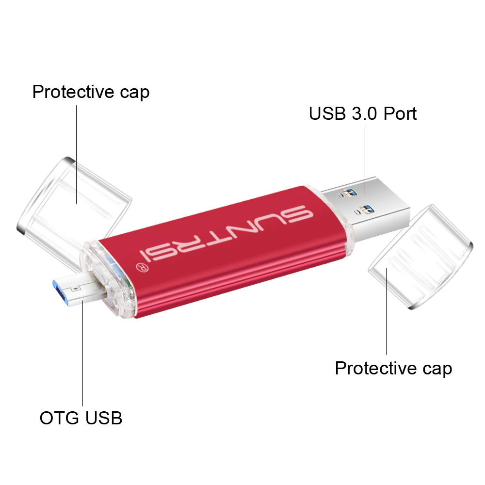 Suntrsi OTG флеш накопитель 32 Гб металлический USB 3 0 высокоскоростной для смартфона
