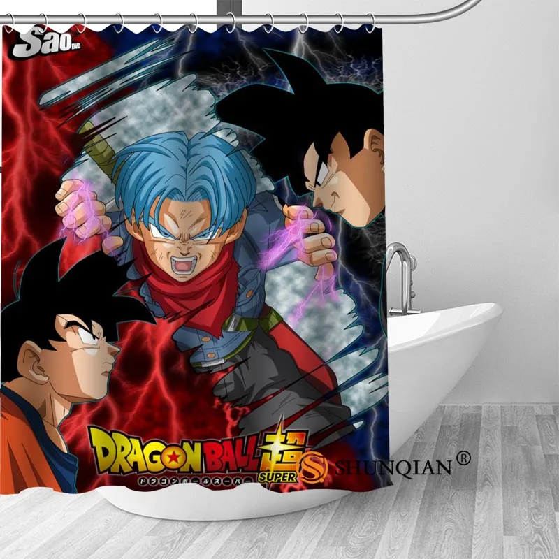 Custom Dragon Ball Hot Sale Polyester Fabric Printing Shower Curtain 12 Hooks For The Bathroom 3D Waterproof Bath Curtain - Цвет: Shower Curtain