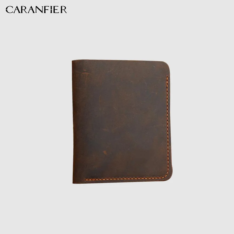 CARANFIER новые бумажники Crazy Horse кожаные для мужчин модный перекрестный стиль
