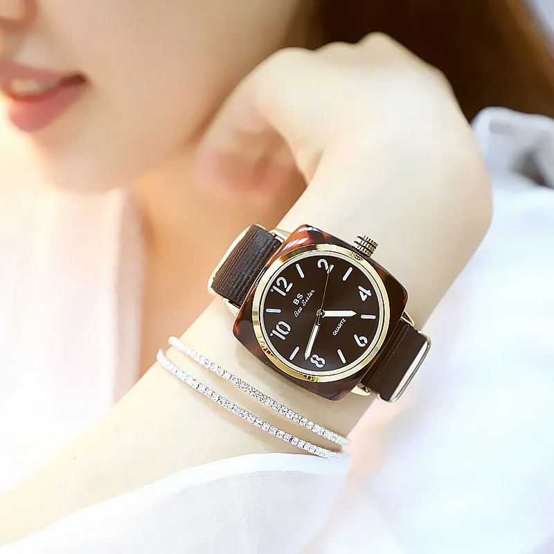Женские кварцевые часы horloges vrouwen kol saati с большим квадратным циферблатом и