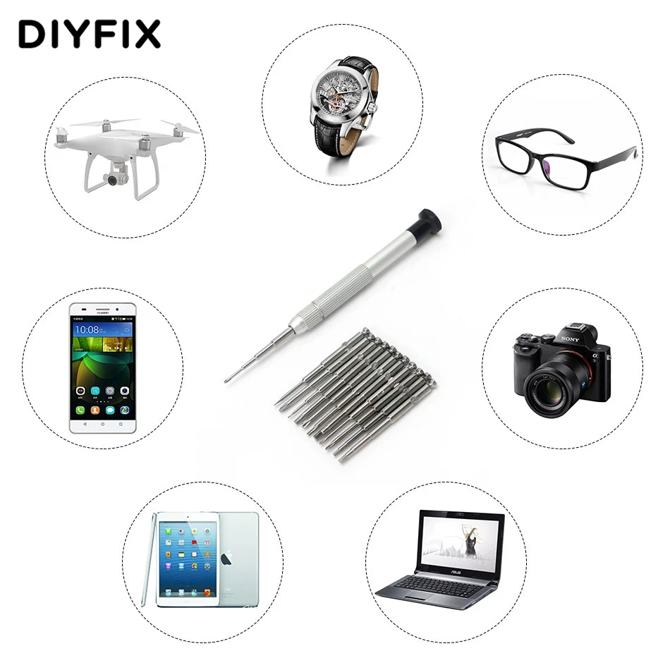 Набор прецизионных отверток DIYFIX 12 в 1 бумажник инструменты для ремонта
