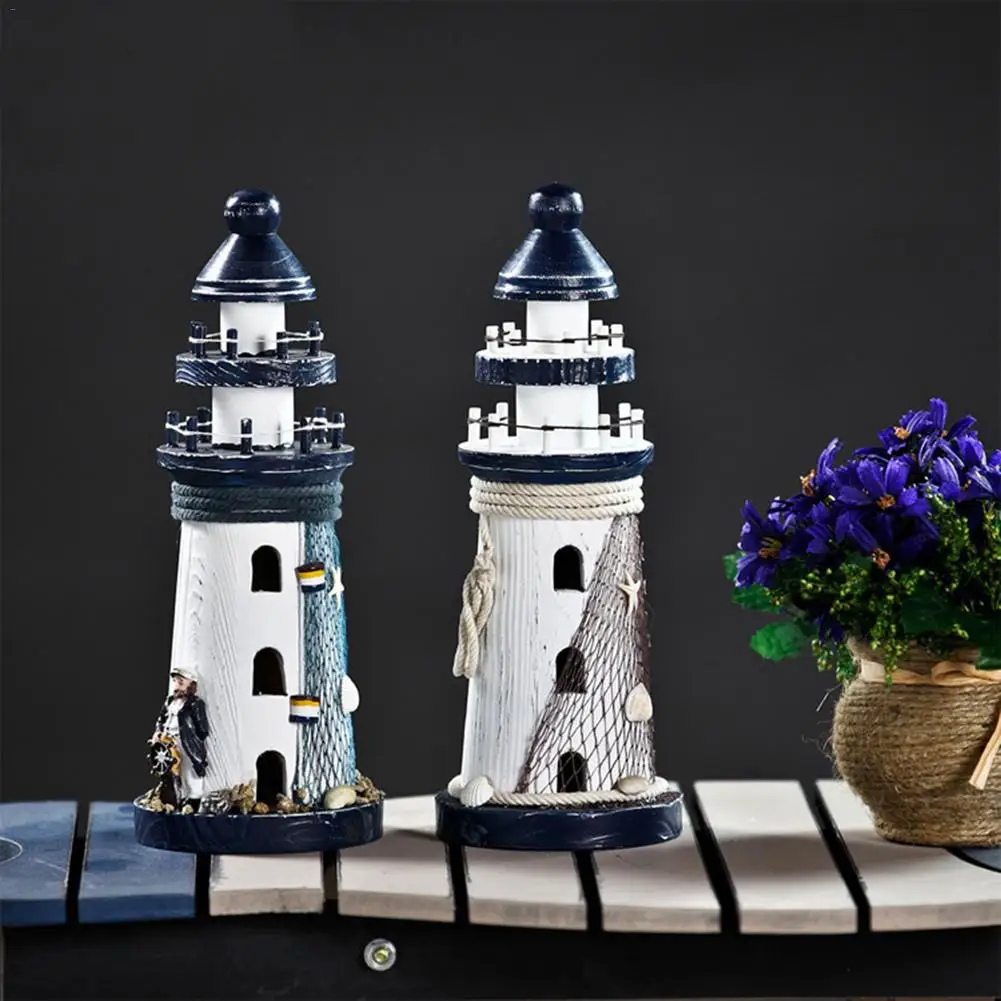 25 см в средиземноморском стиле деревянное украшение форме маяков башня резные