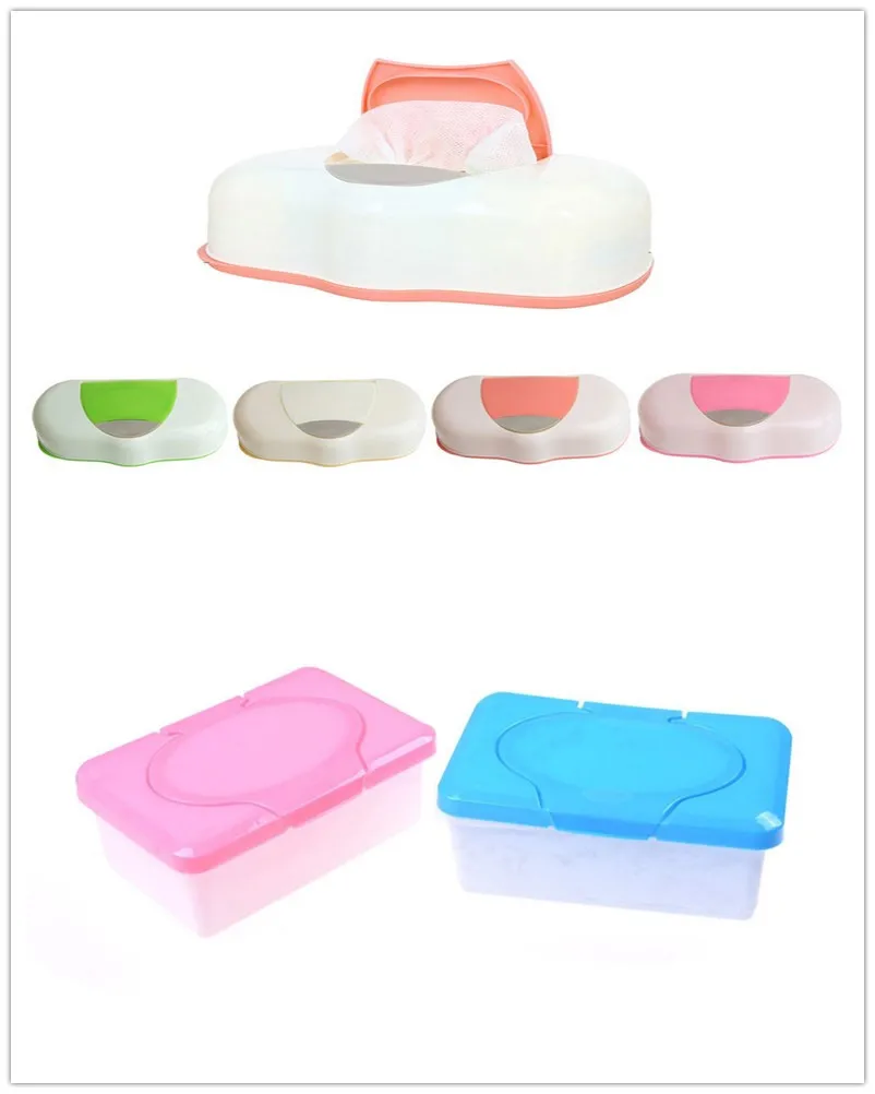 

1PCS 80 Sheets Wet Tissue Box Plastic Wet Wipes Storage Case Box Refillable Container Baby Wipes Storage Organizer Box