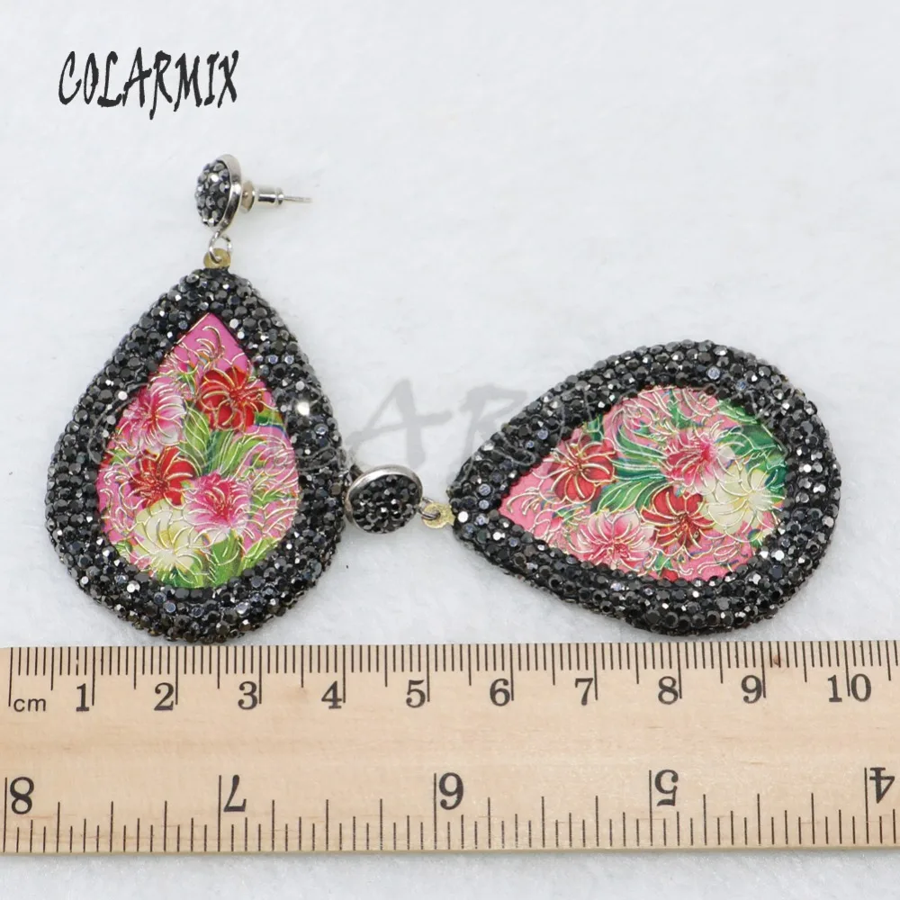 Висячие серьги цветочный узор Китайские стильные pave rhinestone модные украшения