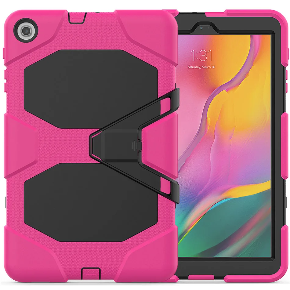 For Samsung Galaxy Tab A 10.1 T510 T515 SM-T510 Tablet Shockproof Hard case Military Heavy Duty Silicone Rugged Stand Cover