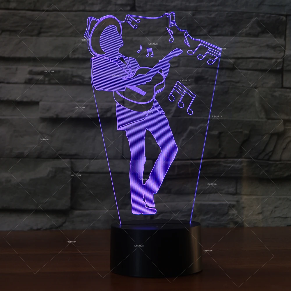 Музыка наркомании как играть Гитары дизайн плеер 3D светодиодный ночник Подарки