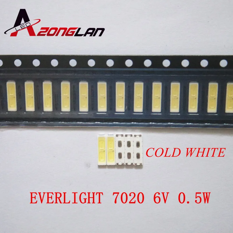 Светодиодная подсветка для телевизора EVERLIGHT 50 шт. светодиодная 1 Вт 6 в 7020 холодный