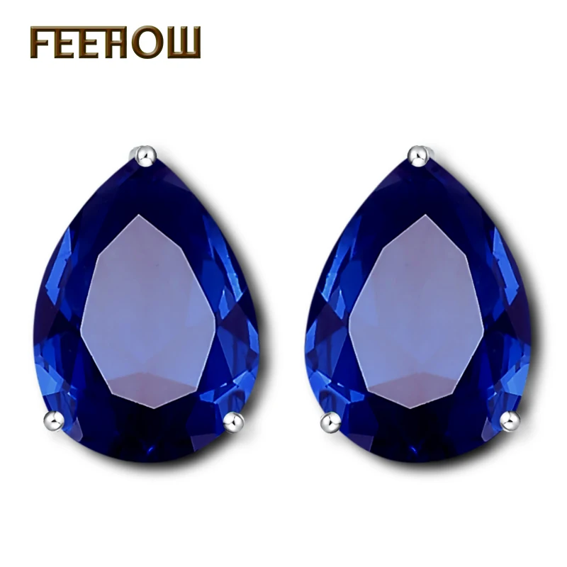 FEEHOW Trendy Women Jewelry Silver Color Brand Design Stylish Teardrop Crystal Clip Earrings Without Piercing FWEP381 | Украшения и