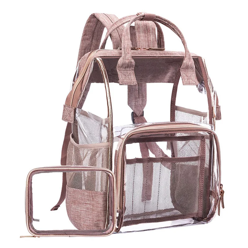 New Fashion Women's Backpack PVC Plastic See Through Security Transparent Japan Ring Bag Travel Rucksack Mochila Large | Багаж и сумки